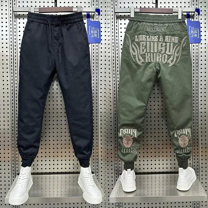 LUX Letter Embroidery Versatile Loose Fit Harun Pants