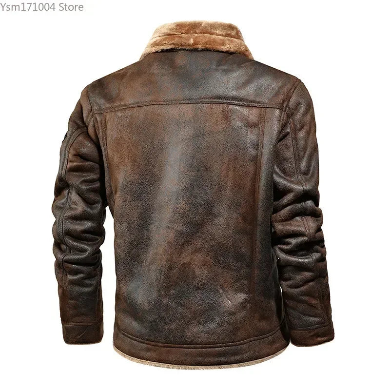KOR - NEW Oversized Plus Thick PU Leather Jacket