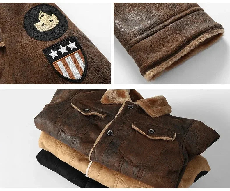 KOR - NEW Oversized Plus Thick PU Leather Jacket