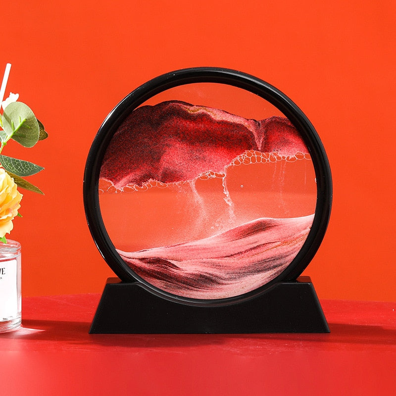 Sepo 3D Moving Sand Art Picture Round Glass