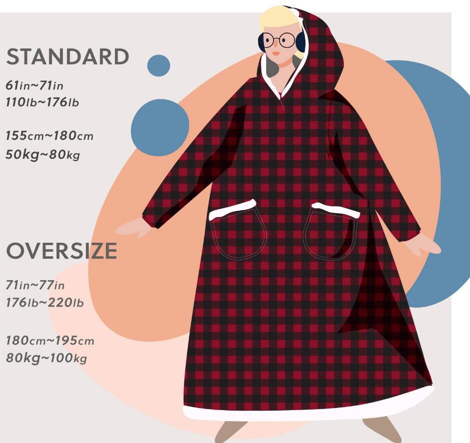 Sepo Super Long Flannel Blanket with Sleeves