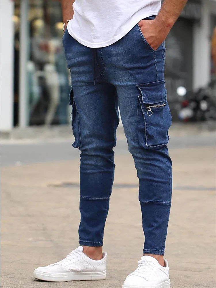 Sol New Men's Slim Stretch Multi Pocket Jeans