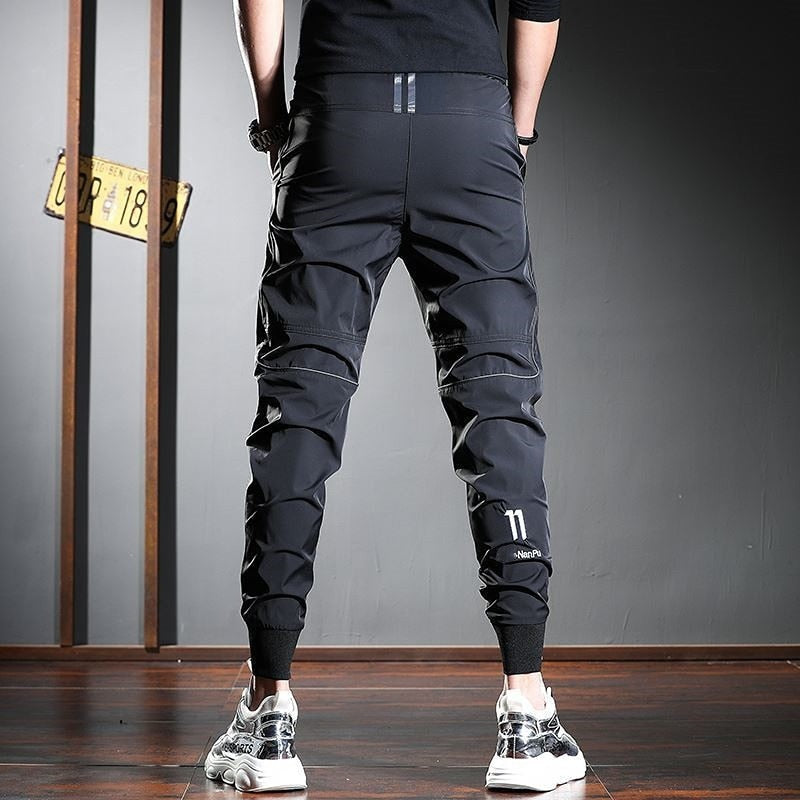 JUDGE&JURE | Stylish Black Elastic Waist Leg Pants - sepolia shop