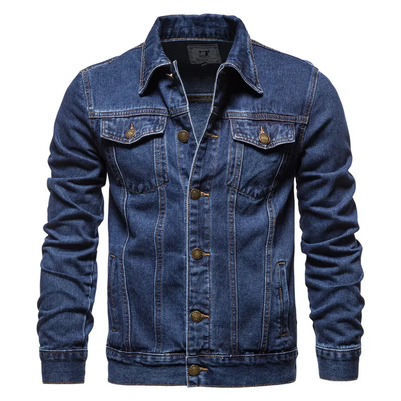 STU Solid Lapel Denim Jackets