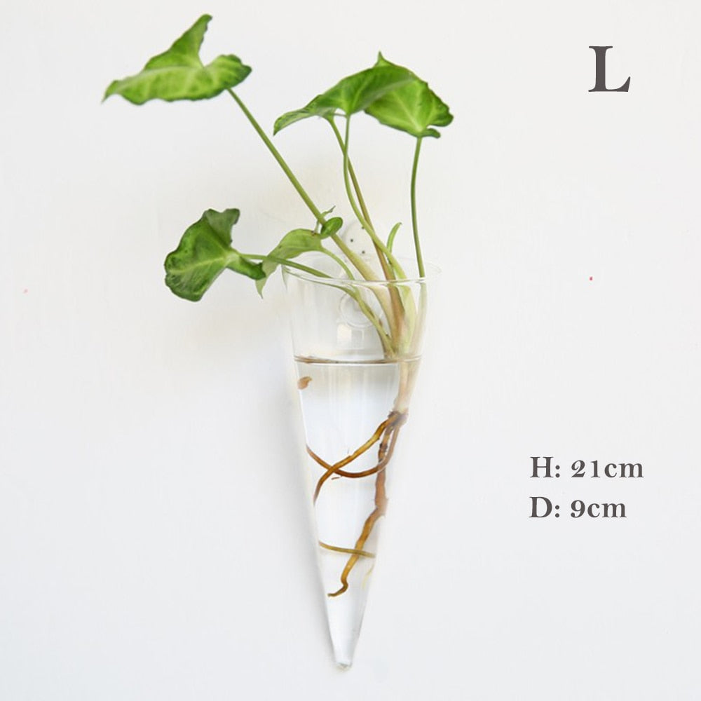 Fashion Wall Hanging Glass Flower Vase