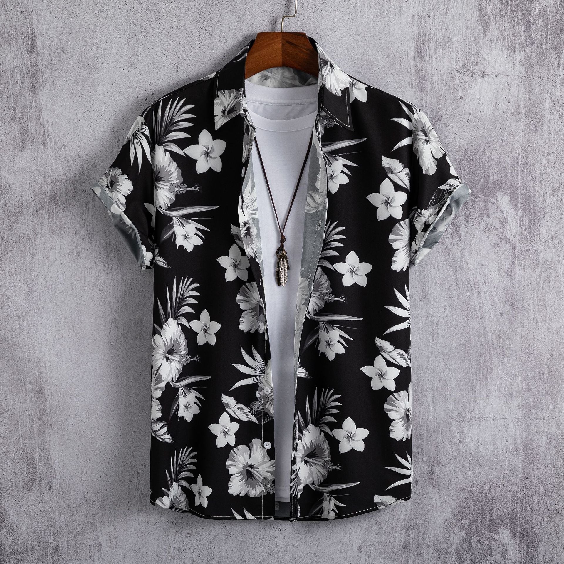 Don Hawaiian Geometric Printed Buttoned Shirt