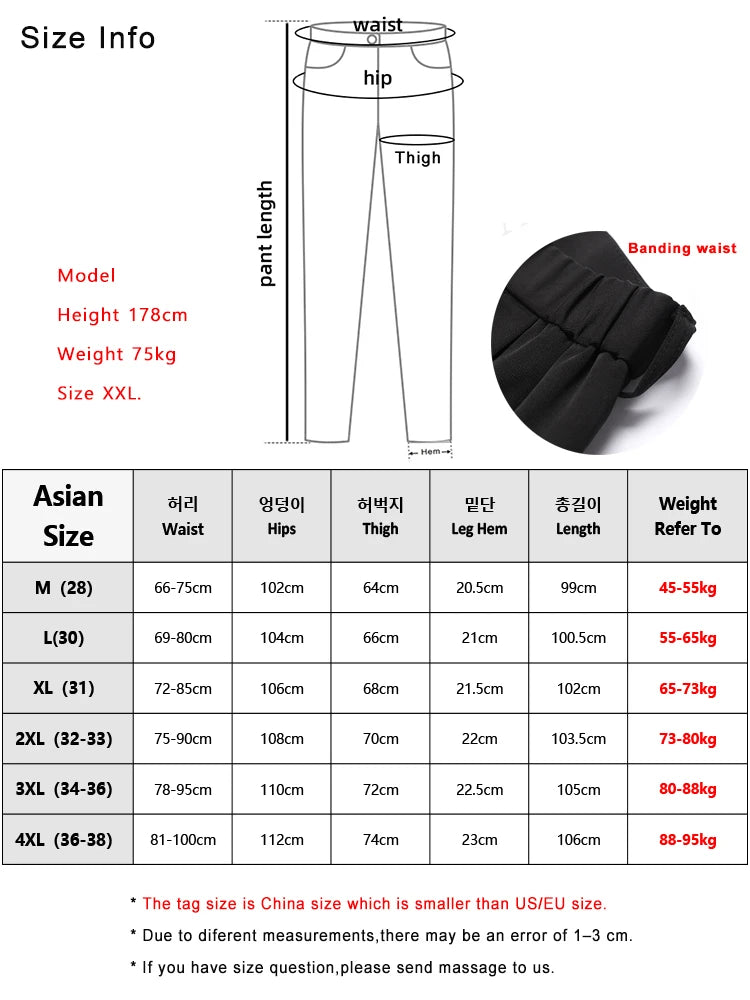 2023 New Summer Casual Pants Men Breathable Polyester Korean Fashion Semi-Wide Banded Waist Slacks Straight Loose Drape Trousers