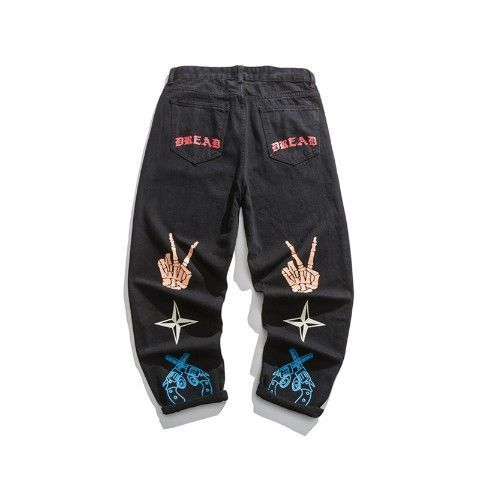 Max | street Japanese trendy brand jeans straight-leg pants - sepolia shop