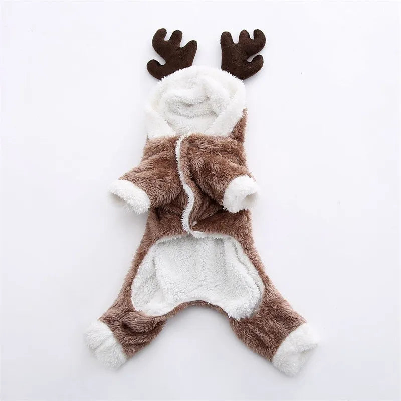 Christmas Cat Clothes Warm Fleece Costumes