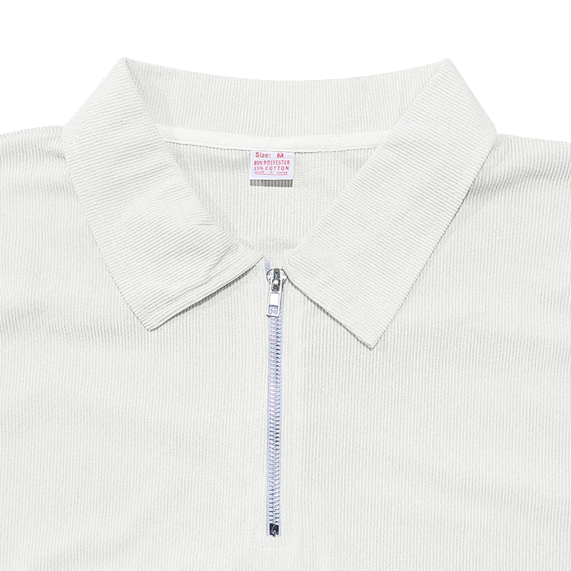 KOR Solid Color Set Waffle Polo Set