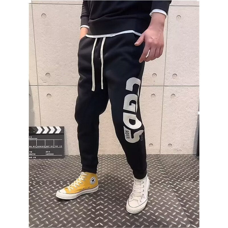 KOR Baggy Hip Hop Embroidered Letter Sweatpants