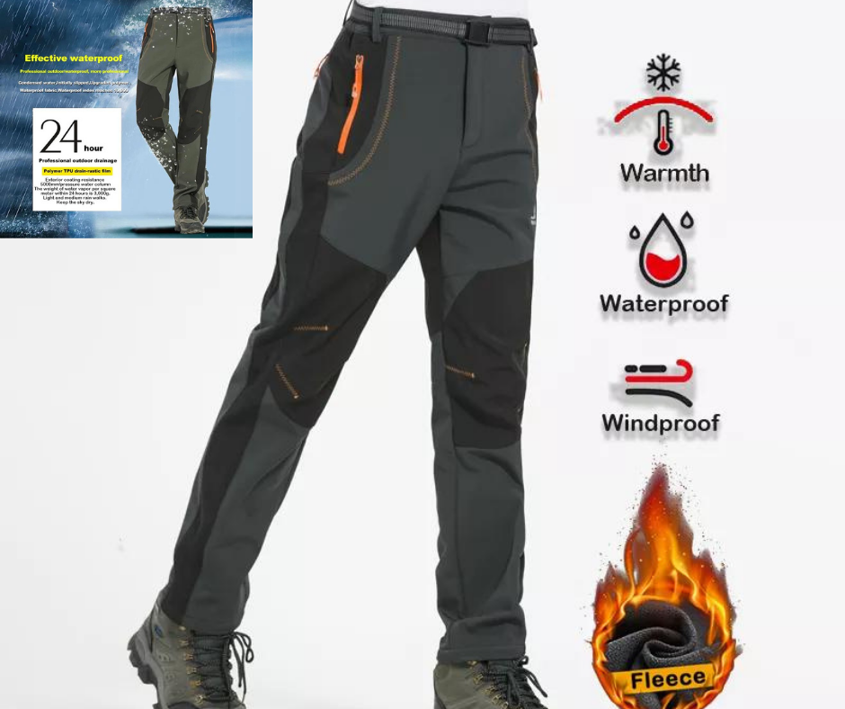 GXO Thick Warm Fleece Waterproof Hiking/Ski Pants