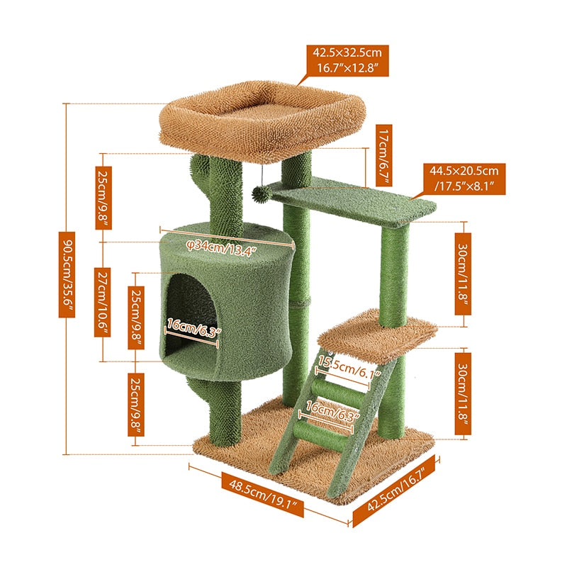 Cactus Cat Scratching Play house Tree - sepolia shop