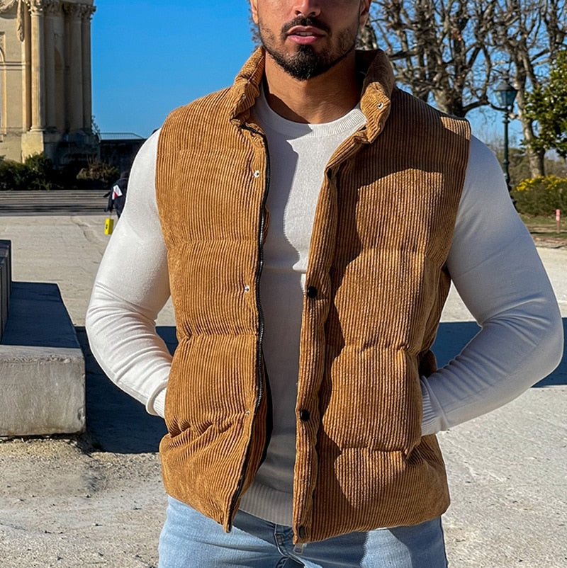 ZEN Corduroy Single Breasted Vest Jacket