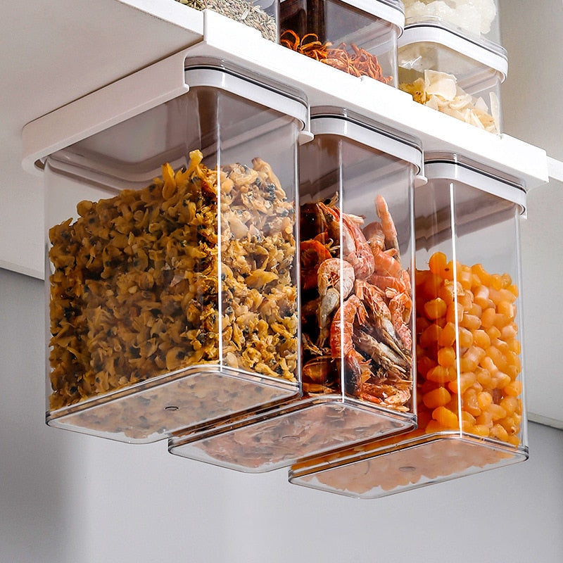 Cabinet Hanging Airtight Food Storage Container Plastic Kitchen Refrigerator Large-capacity Noodle Box Multigrain Storage Tank - sepolia shop