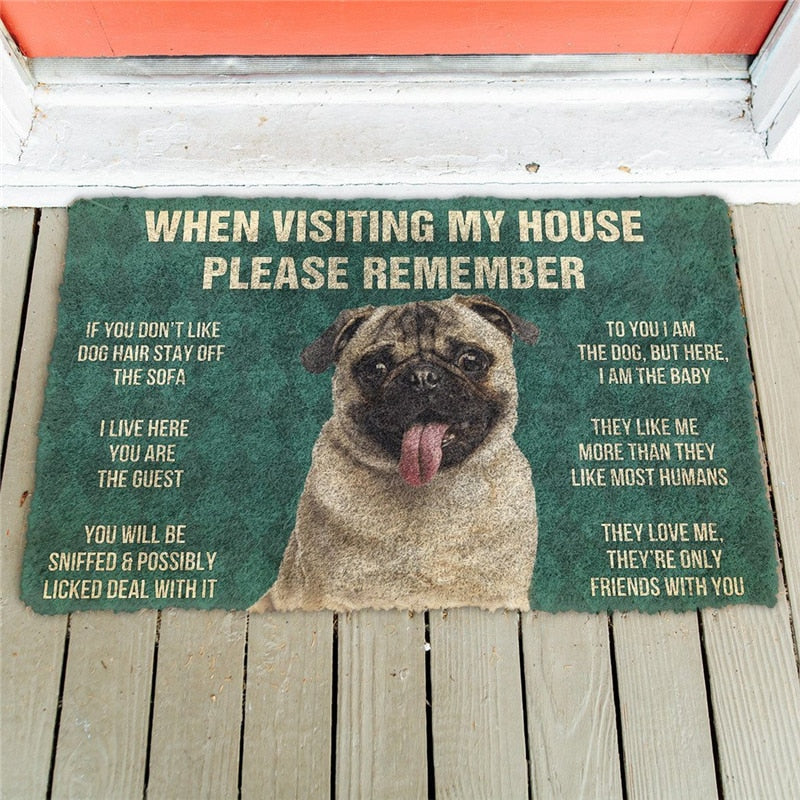 Dogs House Rules Door Mat