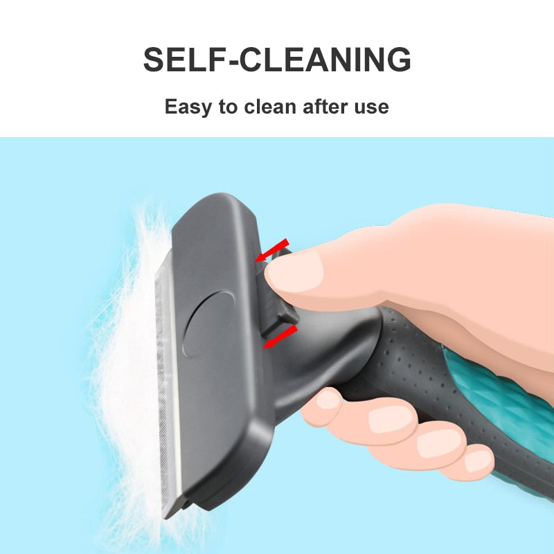 Professional Self Cleaning Dog Comb Pet Brush Effective DE shedding Tool - sepolia shop