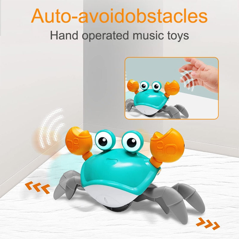 Baby Toys Interactive Cute Sensing Crawling Crab - sepolia shop