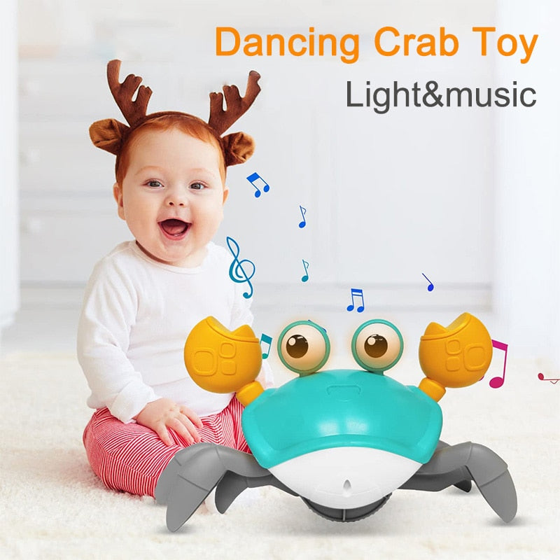 Baby Toys Interactive Cute Sensing Crawling Crab - sepolia shop