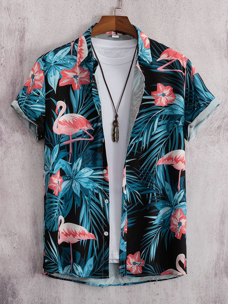 Don Hawaiian Geometric Printed Buttoned Shirt