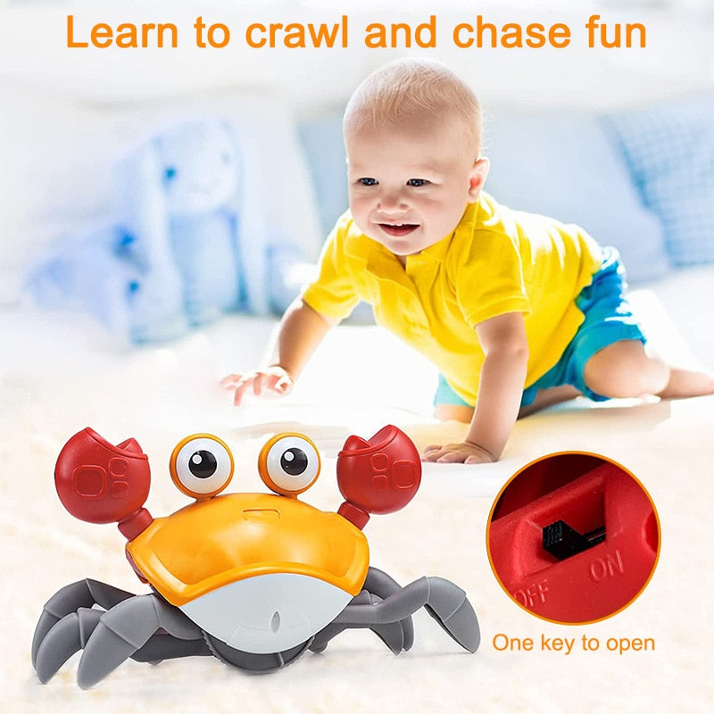 Baby Toys Interactive Cute Sensing Crawling Crab - sepolia shop