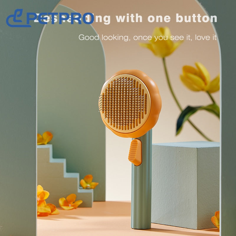 Pumpkin Grooming Brush Self Cleaning Slicker comb - sepolia shop