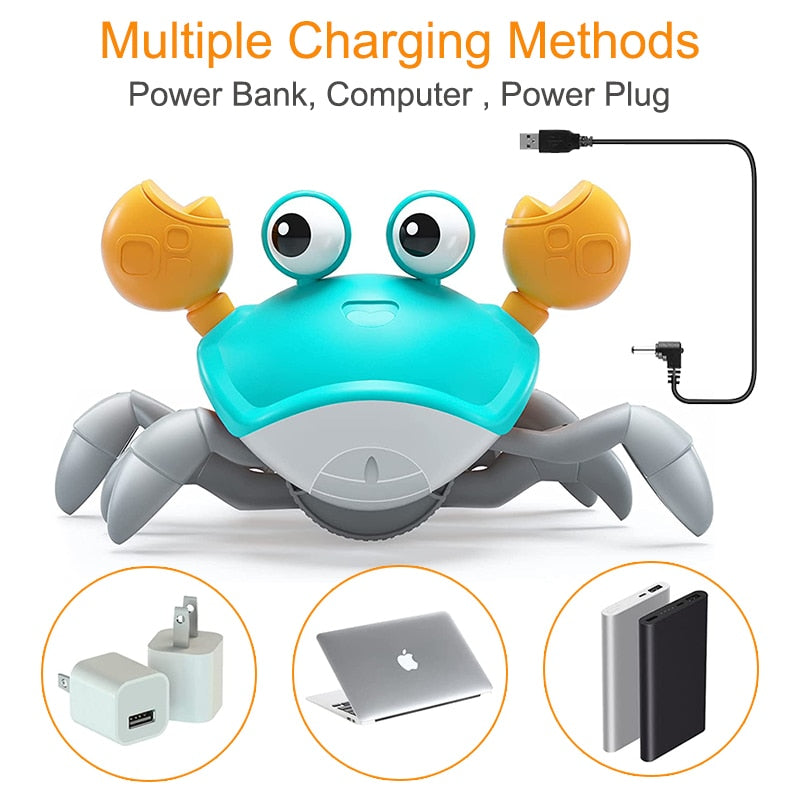 Baby Toys Interactive Cute Sensing Crawling Crab - sepolia shop