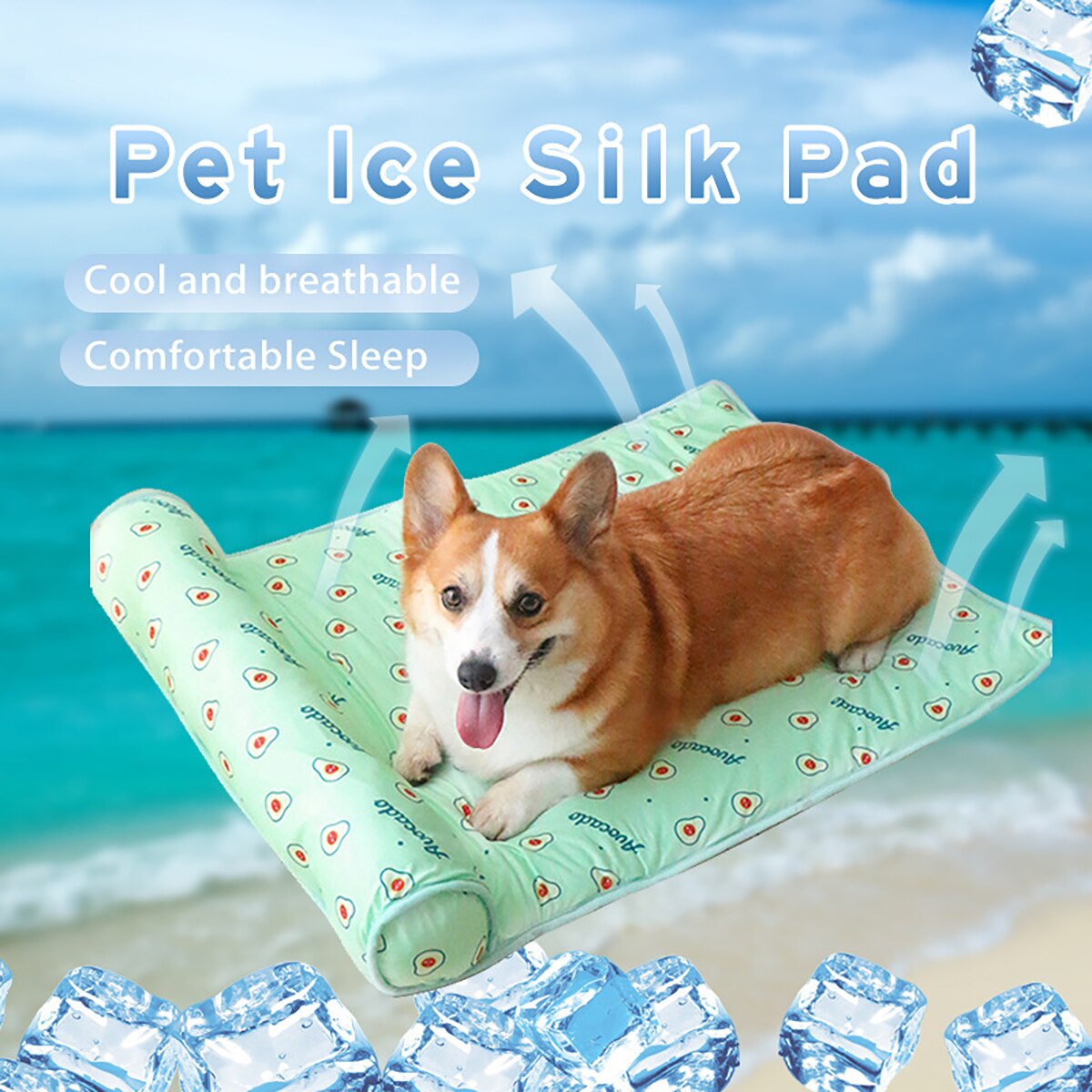 Cat Bed Ice Pet Cushion Summer Cooling And Heat Protection Sofa Ice Silk Fabric Cushion Dog Kennel Bed Washable Dogs Ice Mat - sepolia shop