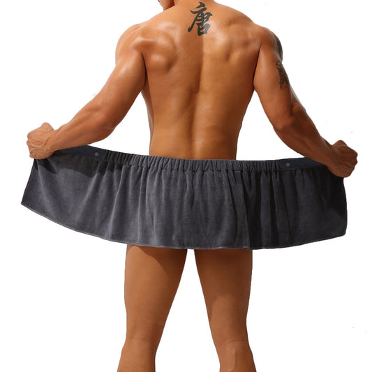 WaistRag - Men Soft Microfiber Wearable Bath Towel Short Pants - sepolia shop