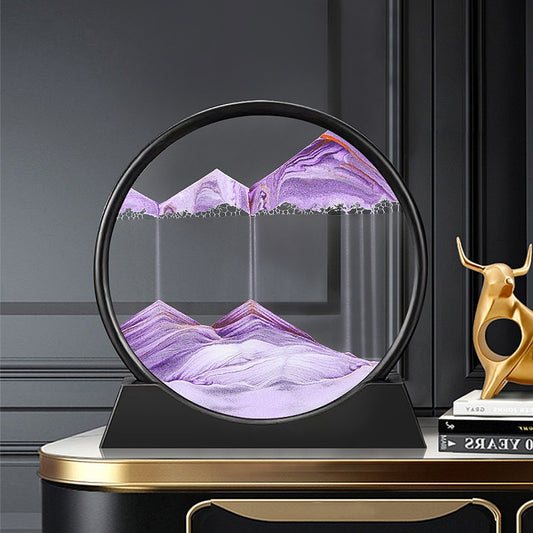 Sepo 3D Moving Sand Art Picture Round Glass