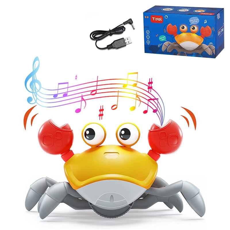 Baby Toys Interactive Cute Sensing Crawling Crab - sepolia shop