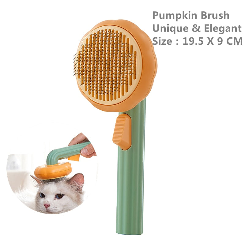 Pumpkin Grooming Brush Self Cleaning Slicker comb - sepolia shop