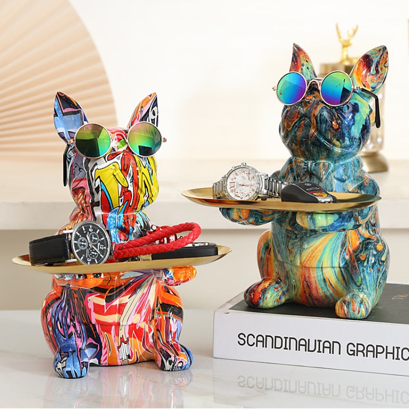 French Fighting Dog Desktop Sculpture