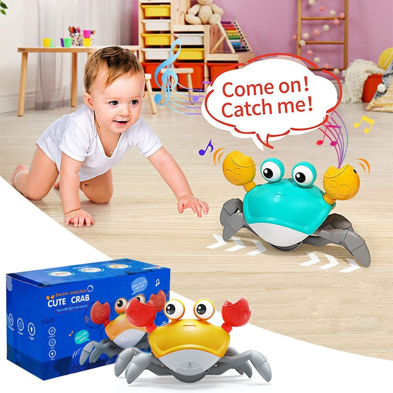 Baby Toys Interactive Cute Sensing Crawling Crab - sepolia shop