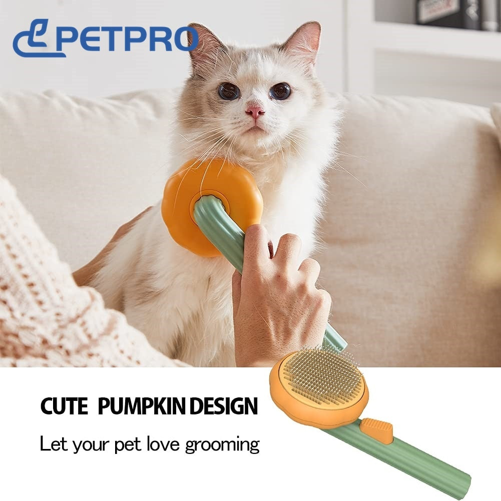 Pumpkin Grooming Brush Self Cleaning Slicker comb - sepolia shop