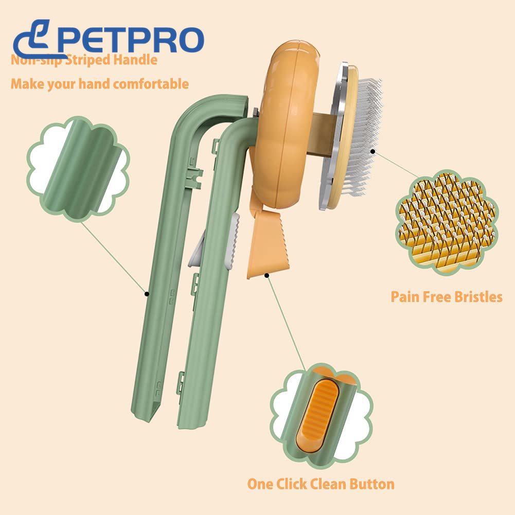 Pumpkin Grooming Brush Self Cleaning Slicker comb - sepolia shop