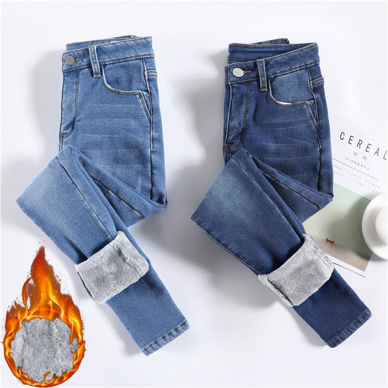 Sepo Women Thermal Stretch Skinny Jeans
