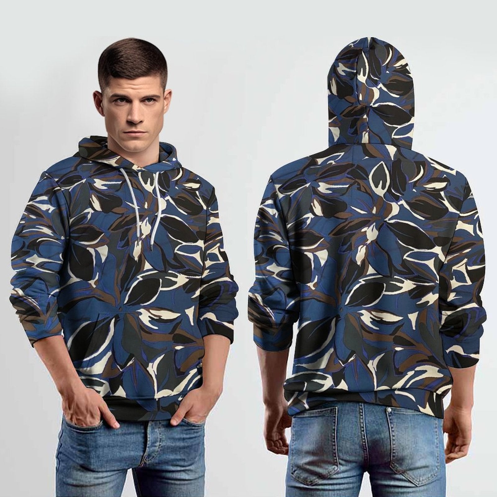 Kor New Y2K Autumn Camouflage Printed Hoodies