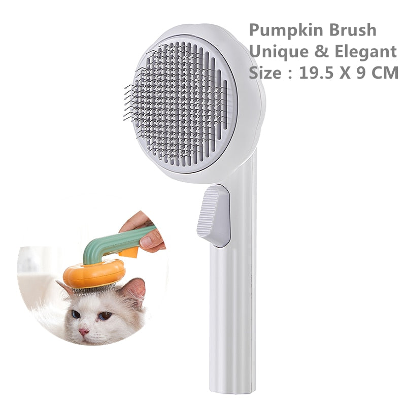 Pumpkin Grooming Brush Self Cleaning Slicker comb - sepolia shop